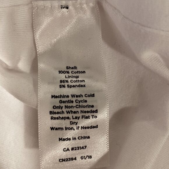 ❤️Last Chance Talbots white short sleeve cotton crochet peplum blouse top size M - Picture 6 of 8